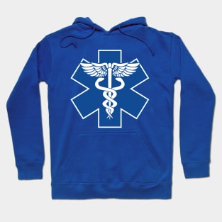 EMT Health Care Caduceus Blue Medical Symbol Hoodie